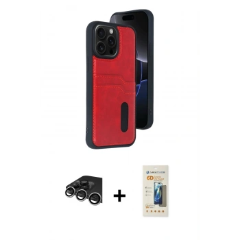 MARSİLYAN™- iPhone 14 Pro Max Kılıf Yörünge Işık Serisi - Siyah 6D Mat Seramik Hayalet Nano Ekran Koruyucu + Raze Metal Kamera Lens - GS