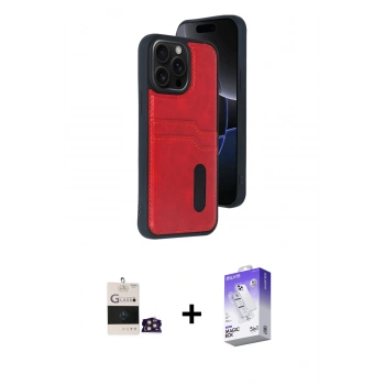 MARSİLYAN™- iPhone 14 Pro Max Kılıf Yörünge Işık Serisi - Siyah Bilvis 5in1 3D Magic Cam Ekran Koruyucu + Bilvis Titan Kamera Lens - GD
