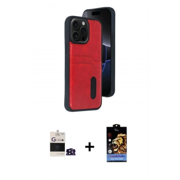 MARSİLYAN™- iPhone 14 Pro Max Kılıf Yörünge Işık Serisi - Siyah Buffer Hayalet Cam Ekran Koruyucu + Bilvis Titan Kamera Lens - DNMR