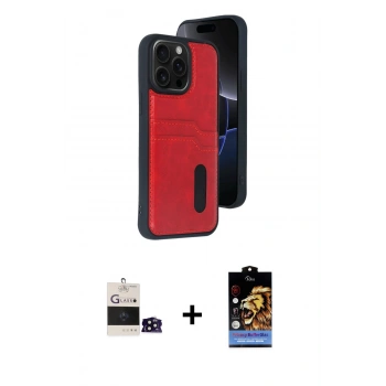MARSİLYAN™- iPhone 14 Pro Max Kılıf Yörünge Işık Serisi - Siyah Buffer Hayalet Cam Ekran Koruyucu + Bilvis Titan Kamera Lens - SH