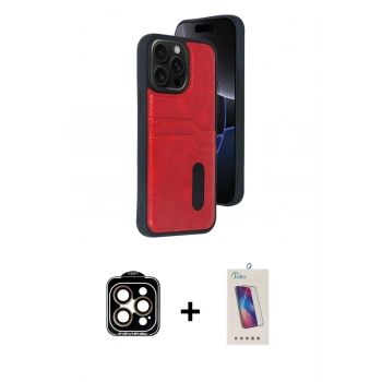 MARSİLYAN™- iPhone 14 Pro Max Kılıf Yörünge Işık Serisi - Siyah Joko 5D Cam + PVD Metal Kamera Lens - TU