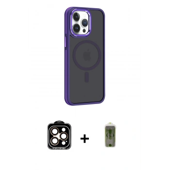 MARSİLYAN™- iPhone 14 Pro Max Kılıf Yörünge Klasik - Siyah Joko Magic 5D Hayalet Cam + PVD Metal Kamera Lens - TU
