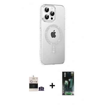 MARSİLYAN™- iPhone 14 Pro Max Kılıf Yörünge Koleksiyonu - Siyah 360 Mat Full Body Arka Koruyucu + Bilvis Titan Kamera Lens - GS