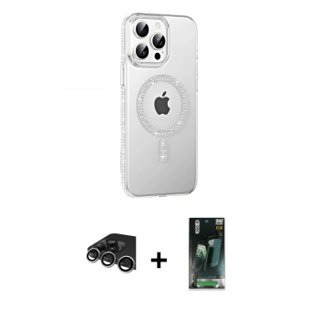 MARSİLYAN™- iPhone 14 Pro Max Kılıf Yörünge Koleksiyonu - Siyah 360 Mat Full Body Arka Koruyucu + Raze Metal Kamera Lens - GS