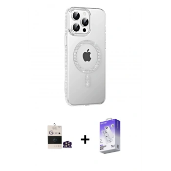 MARSİLYAN™- iPhone 14 Pro Max Kılıf Yörünge Koleksiyonu - Siyah Bilvis 5in1 3D Magic Cam Ekran Koruyucu + Bilvis Titan Kamera Lens - GD