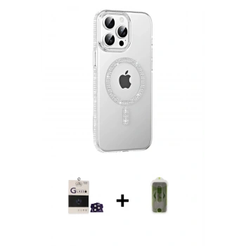 MARSİLYAN™- iPhone 14 Pro Max Kılıf Yörünge Koleksiyonu - Siyah Joko Magic 5D Hayalet Cam + Bilvis Titan Kamera Lens - DNMR