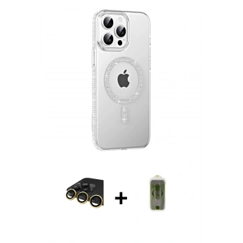 MARSİLYAN™- iPhone 14 Pro Max Kılıf Yörünge Koleksiyonu - Siyah Joko Magic 5D Hayalet Cam + Raze Metal Kamera Lens - GD