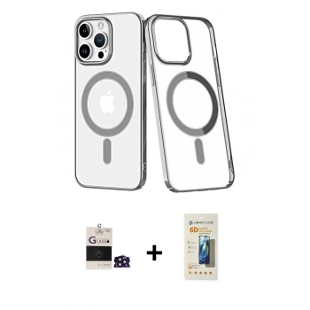 MARSİLYAN™- iPhone 14 Pro Max Kılıf Yörünge Minimal - Siyah 6D Mat Seramik Hayalet Nano Ekran Koruyucu + Bilvis Titan Kamera Lens - DNMR