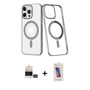 MARSİLYAN™- iPhone 14 Pro Max Kılıf Yörünge Minimal - Siyah Joko 5D Cam + Bilvis Titan Kamera Lens - GD