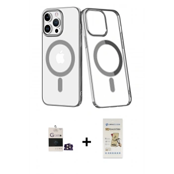 MARSİLYAN™- iPhone 14 Pro Max Kılıf Yörünge Minimal - Siyah Mat Seramik Nano Ekran Koruyucu + Bilvis Titan Kamera Lens - GD