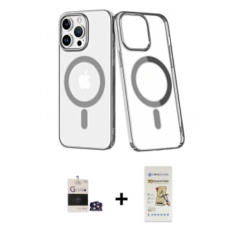 MARSİLYAN™- iPhone 14 Pro Max Kılıf Yörünge Minimal - Siyah Mat Seramik Nano Ekran Koruyucu + Bilvis Titan Kamera Lens - GS