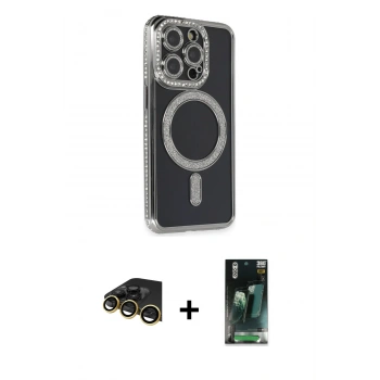 MARSİLYAN™- iPhone 14 Pro Max Kılıf Zirve Doku Prime - Şeffaf 360 Full Body Arka Koruyucu + Raze Metal Kamera Lens - GD