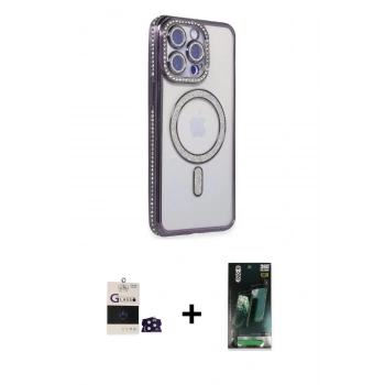 MARSİLYAN™- iPhone 14 Pro Max Kılıf Zirve Doku Prime - Siyah 360 Mat Full Body Arka Koruyucu + Bilvis Titan Kamera Lens - DNMR