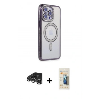MARSİLYAN™- iPhone 14 Pro Max Kılıf Zirve Doku Prime - Siyah 6D Mat Seramik Hayalet Nano Ekran Koruyucu + Raze Metal Kamera Lens - GS