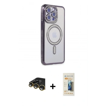 MARSİLYAN™- iPhone 14 Pro Max Kılıf Zirve Doku Prime - Siyah 6D Mat Seramik Hayalet Nano Ekran Koruyucu + Raze Metal Kamera Lens - GD
