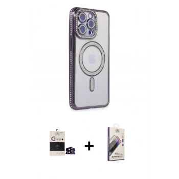 MARSİLYAN™- iPhone 14 Pro Max Kılıf Zirve Doku Prime - Siyah Bilvis 3D Mat Cam Ekran Koruyucu + Bilvis Titan Kamera Lens - SH