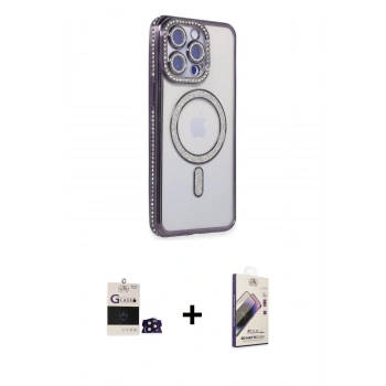 MARSİLYAN™- iPhone 14 Pro Max Kılıf Zirve Doku Prime - Siyah Bilvis 3D Mat Cam Ekran Koruyucu + Bilvis Titan Kamera Lens - DNMR