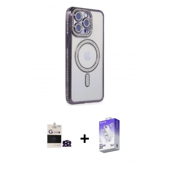 MARSİLYAN™- iPhone 14 Pro Max Kılıf Zirve Doku Prime - Siyah Bilvis 5in1 3D Magic Cam Ekran Koruyucu + Bilvis Titan Kamera Lens - DNMR