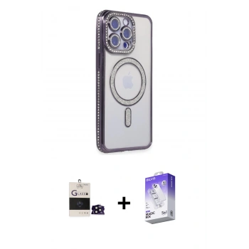 MARSİLYAN™- iPhone 14 Pro Max Kılıf Zirve Doku Prime - Siyah Bilvis 5in1 3D Magic Cam Ekran Koruyucu + Bilvis Titan Kamera Lens - SH