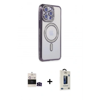 MARSİLYAN™- iPhone 14 Pro Max Kılıf Zirve Doku Prime - Siyah Bilvis Hayalet Cam Ekran Koruyucu + Bilvis Titan Kamera Lens - SH