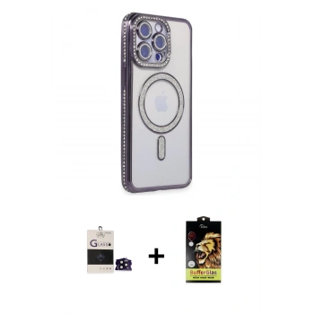 MARSİLYAN™- iPhone 14 Pro Max Kılıf Zirve Doku Prime - Siyah Buffer Cam Ekran Koruyucu + Bilvis Titan Kamera Lens - SH