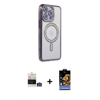 MARSİLYAN™- iPhone 14 Pro Max Kılıf Zirve Doku Prime - Siyah Buffer Hayalet Cam Ekran Koruyucu + Bilvis Titan Kamera Lens - GS