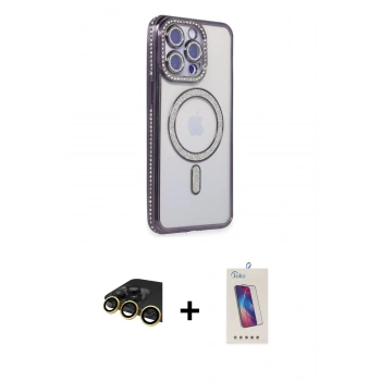 MARSİLYAN™- iPhone 14 Pro Max Kılıf Zirve Doku Prime - Siyah Joko 5D Cam + Raze Metal Kamera Lens - GD