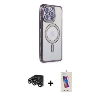 MARSİLYAN™- iPhone 14 Pro Max Kılıf Zirve Doku Prime - Siyah Joko 5D Cam + Raze Metal Kamera Lens - GS