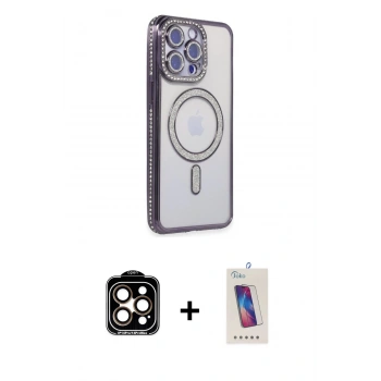 MARSİLYAN™- iPhone 14 Pro Max Kılıf Zirve Doku Prime - Siyah Joko 5D Cam + PVD Metal Kamera Lens - TU