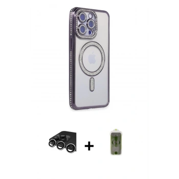MARSİLYAN™- iPhone 14 Pro Max Kılıf Zirve Doku Prime - Siyah Joko Magic 5D Hayalet Cam + Raze Metal Kamera Lens - GS