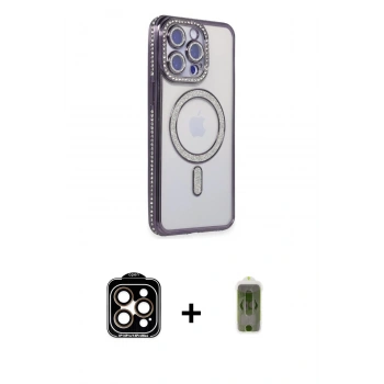 MARSİLYAN™- iPhone 14 Pro Max Kılıf Zirve Doku Prime - Siyah Joko Magic 5D Hayalet Cam + PVD Metal Kamera Lens - TU
