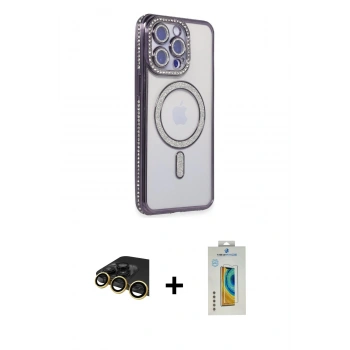 MARSİLYAN™- iPhone 14 Pro Max Kılıf Zirve Doku Prime - Siyah Polymer Nano Ekran Koruyucu + Raze Metal Kamera Lens - GD
