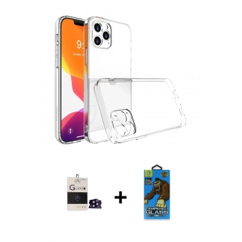 MARSİLYAN™- iPhone 14 Pro Max Kılıf Zirve Doku - Siyah 18D Cam Ekran Koruyucu + Bilvis Titan Kamera Lens - SH