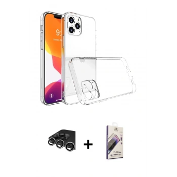 MARSİLYAN™- iPhone 14 Pro Max Kılıf Zirve Doku - Siyah Bilvis 3D Mat Cam Ekran Koruyucu + Raze Metal Kamera Lens - GS