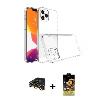 MARSİLYAN™- iPhone 14 Pro Max Kılıf Zirve Doku - Siyah Buffer Cam Ekran Koruyucu + Raze Metal Kamera Lens - GD