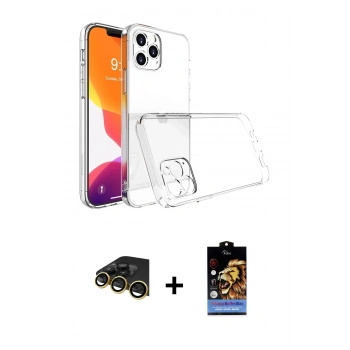 MARSİLYAN™- iPhone 14 Pro Max Kılıf Zirve Doku - Siyah Buffer Hayalet Cam Ekran Koruyucu + Raze Metal Kamera Lens - GD