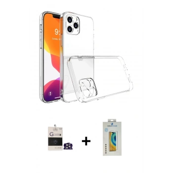 MARSİLYAN™- iPhone 14 Pro Max Kılıf Zirve Doku - Siyah Polymer Nano Ekran Koruyucu + Bilvis Titan Kamera Lens - GS