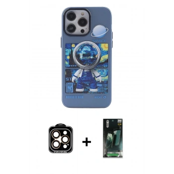 MARSİLYAN™- iPhone 14 Pro Max Kılıf Zirve Form Özel Seri - Şeffaf 360 Full Body Arka Koruyucu + PVD Metal Kamera Lens - TU