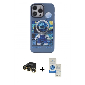 MARSİLYAN™- iPhone 14 Pro Max Kılıf Zirve Form Özel Seri - Şeffaf Royal Nano Ekran Koruyucu + Raze Metal Kamera Lens - GD
