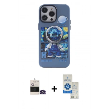 MARSİLYAN™- iPhone 14 Pro Max Kılıf Zirve Form Özel Seri - Şeffaf Royal Nano Ekran Koruyucu + Bilvis Titan Kamera Lens - GS