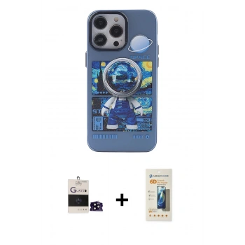 MARSİLYAN™- iPhone 14 Pro Max Kılıf Zirve Form Özel Seri - Siyah 6D Mat Seramik Hayalet Nano Ekran Koruyucu + Bilvis Titan Kamera Lens - SH