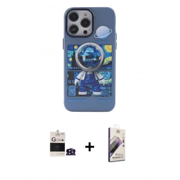 MARSİLYAN™- iPhone 14 Pro Max Kılıf Zirve Form Özel Seri - Siyah Bilvis 3D Mat Cam Ekran Koruyucu + Bilvis Titan Kamera Lens - DNMR
