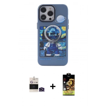MARSİLYAN™- iPhone 14 Pro Max Kılıf Zirve Form Özel Seri - Siyah Buffer Cam Ekran Koruyucu + Bilvis Titan Kamera Lens - DNMR