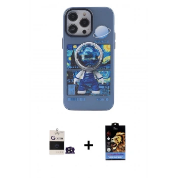 MARSİLYAN™- iPhone 14 Pro Max Kılıf Zirve Form Özel Seri - Siyah Buffer Hayalet Cam Ekran Koruyucu + Bilvis Titan Kamera Lens - DNMR