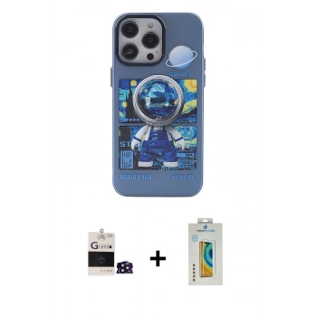 MARSİLYAN™- iPhone 14 Pro Max Kılıf Zirve Form Özel Seri - Siyah Polymer Nano Ekran Koruyucu + Bilvis Titan Kamera Lens - DNMR
