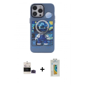 MARSİLYAN™- iPhone 14 Pro Max Kılıf Zirve Form Özel Seri - Siyah Polymer Nano Ekran Koruyucu + Bilvis Titan Kamera Lens - SH