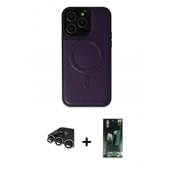 MARSİLYAN™- iPhone 14 Pro Max Kılıf Zirve Işık Serisi - Şeffaf 360 Full Body Arka Koruyucu + Raze Metal Kamera Lens - GS