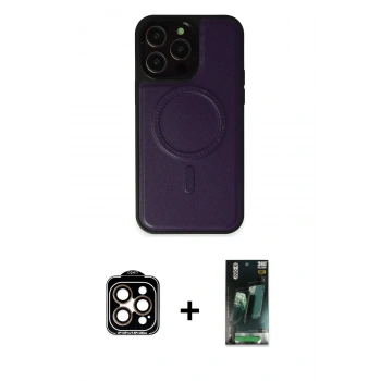 MARSİLYAN™- iPhone 14 Pro Max Kılıf Zirve Işık Serisi - Şeffaf 360 Full Body Arka Koruyucu + PVD Metal Kamera Lens - TU