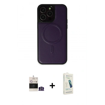 MARSİLYAN™- iPhone 14 Pro Max Kılıf Zirve Işık Serisi - Şeffaf Pasifik Cam Ekran Koruyucu + Bilvis Titan Kamera Lens - GS