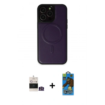 MARSİLYAN™- iPhone 14 Pro Max Kılıf Zirve Işık Serisi - Siyah 18D Cam Ekran Koruyucu + Bilvis Titan Kamera Lens - GD